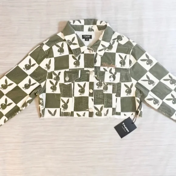 Playboy Edge Cropped‎ Corduroy Trucker Jacket